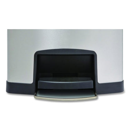 Slim Jim Stainless Steel Step-On Container, Front Step Style, 24 gal, Stainless Steel, Black