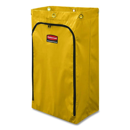 Zippered Vinyl Cleaning Cart Bag for Rubbermaid Commercial 6173-88, 24 gal, 17.25" x 10.5" x 30.5", Yellow