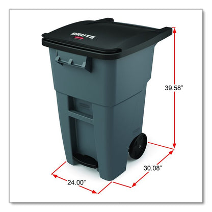 Brute Step-On Rollouts, 50 gal, Metal/Plastic, Gray