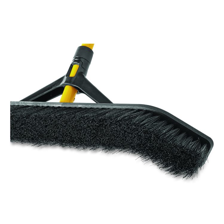 Maximizer Push-to-Center Broom, 36 x 58.13, Polypropylene Bristles, Steel Handle, Yellow/Black