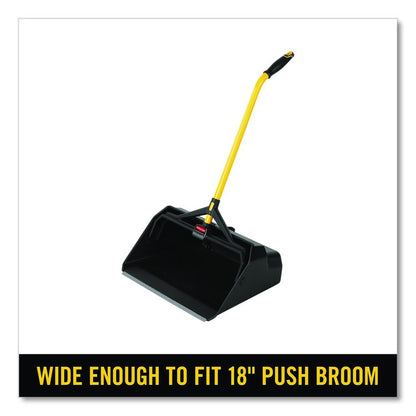 Maximizer Heavy-Duty Stand Up Debris Pan, 20.44 x 29, 32" Handle, Plastic, Yellow/Black