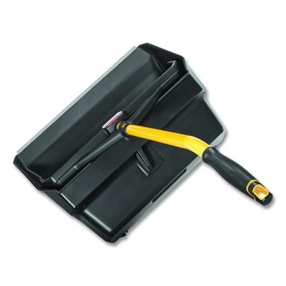 Maximizer Heavy-Duty Stand Up Debris Pan, 20.44 x 29, 32" Handle, Plastic, Yellow/Black