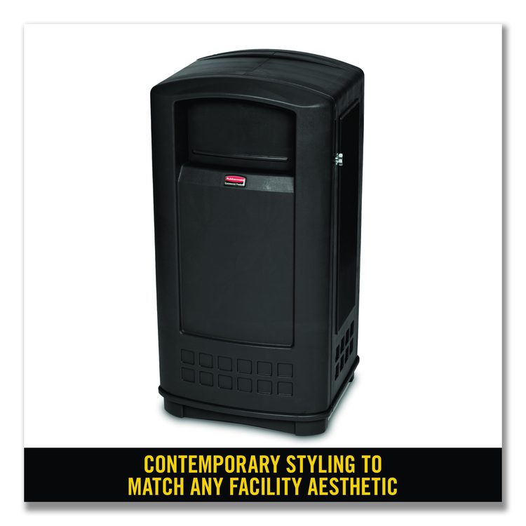 Plaza Jr. Container, 35 gal, Plastic, Black