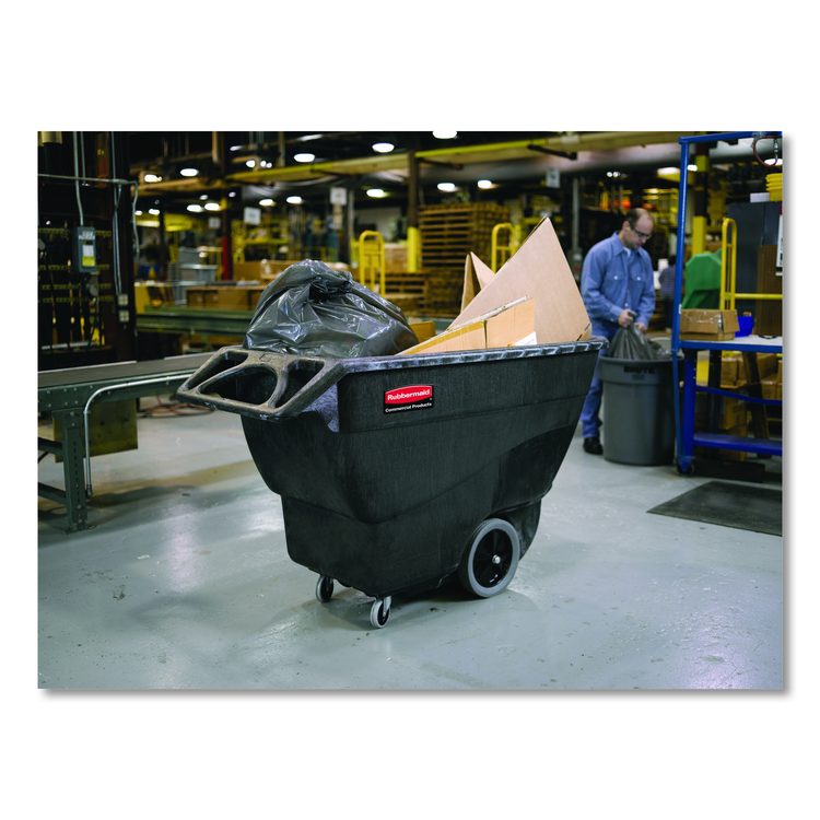 1 cu yd Structural Foam Tilt Truck, Heavy Duty, 2,100 lb Capacity, Black