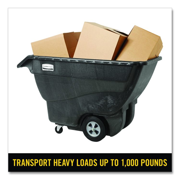 0.75 cu yd Structural Foam Tilt Truck, Standard Duty, 1,000 lb Capacity, Black