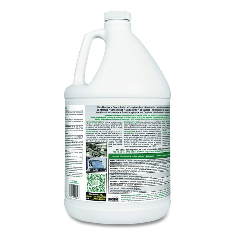 Crystal Industrial Cleaner/Degreaser, 1 gal Bottle, 6/Carton