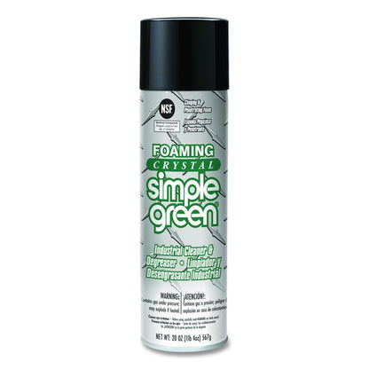 Foaming Crystal Industrial Cleaner and Degreaser, 20 oz Aerosol Spray, 12/Carton