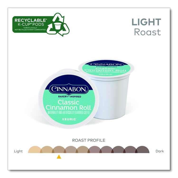 Cinnabon Classic Cinnamon Roll Coffee K-Cups, 24/Box