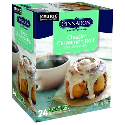 Cinnabon Classic Cinnamon Roll Coffee K-Cups, 24/Box