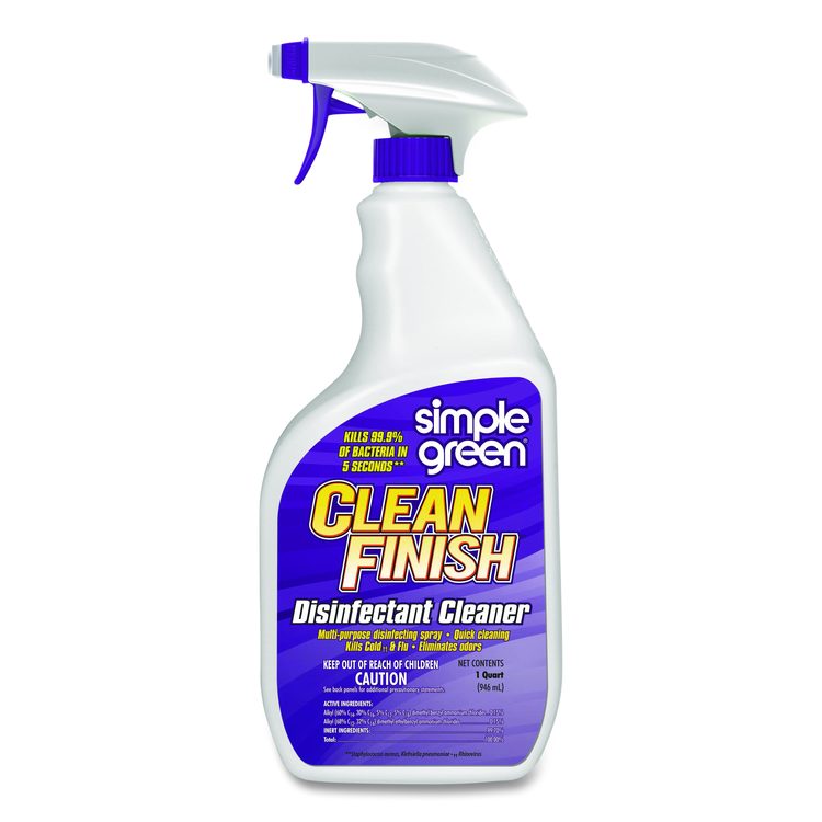 Clean Finish Disinfectant Cleaner, Herbal Scent, 32 oz Spray Bottle, 12/Carton