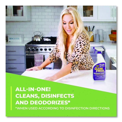 Clean Finish Disinfectant Cleaner, Herbal Scent, 32 oz Spray Bottle, 12/Carton