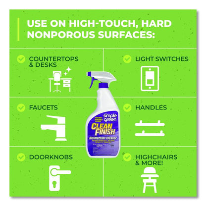 Clean Finish Disinfectant Cleaner, Herbal Scent, 32 oz Spray Bottle, 12/Carton