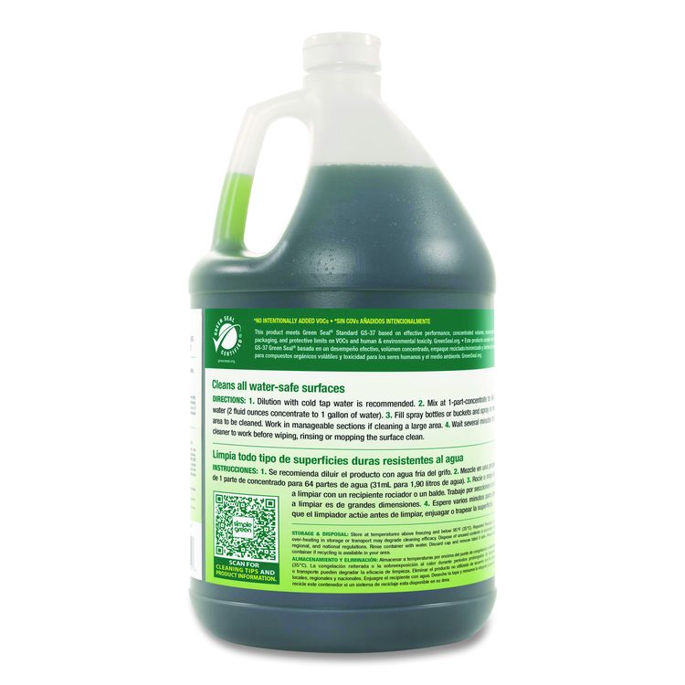 Clean Building All-Purpose Cleaner Concentrate, Unscented, 1 gal Bottle, 2/Carton