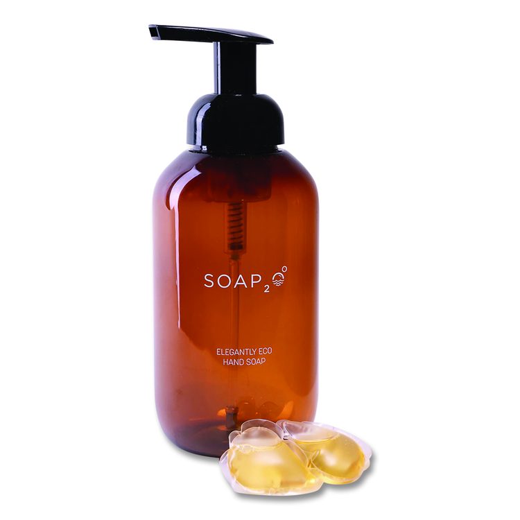 Eco Plastic Soap Dispenser, 500 mL, Brown