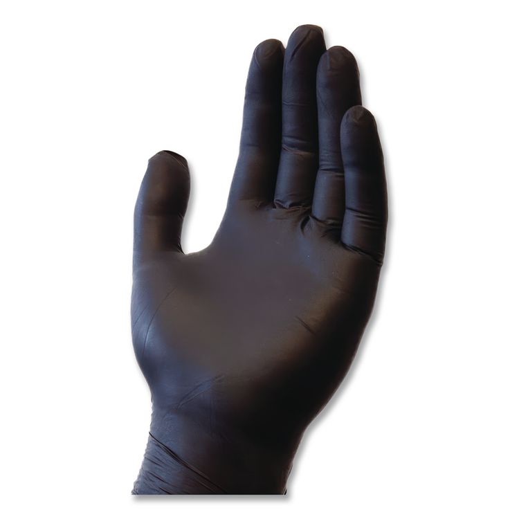 ProGuard Powder Free Nitrile Gloves, Powder-Free, X-Large, 3.5 mil Thick, 9.65" Long, Black, 100/Box, 10 Boxes/Carton