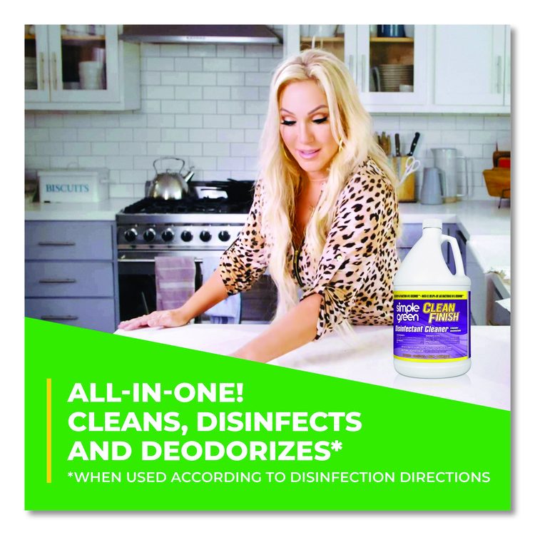 Clean Finish Disinfectant Cleaner, Herbal Scent, 1 gal Bottle, 4/Carton