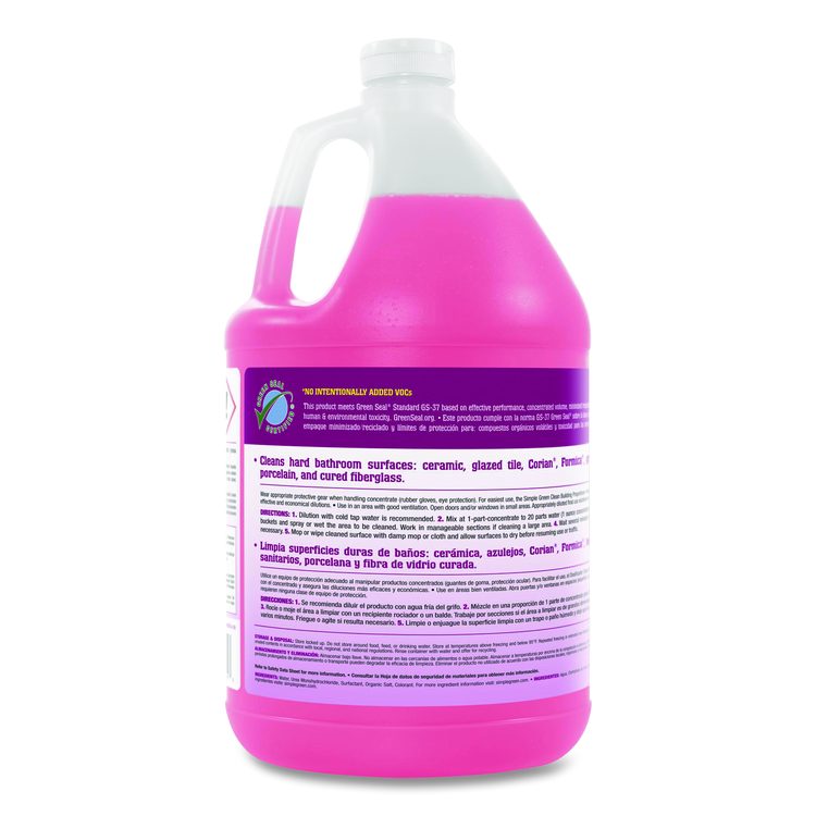 Clean Building Bathroom Cleaner Concentrate, Unscented, 1 gal Bottle, 2/Carton