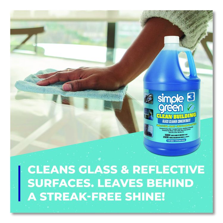 Clean Building Glass Cleaner Concentrate, 1 gal Bottle, 2/Carton