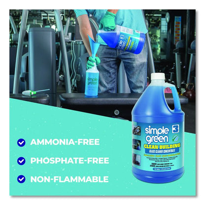 Clean Building Glass Cleaner Concentrate, 1 gal Bottle, 2/Carton
