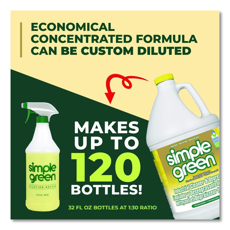 Industrial Cleaner and Degreaser, Concentrated, 1 gal Bottle, 6 Bottles/Carton
