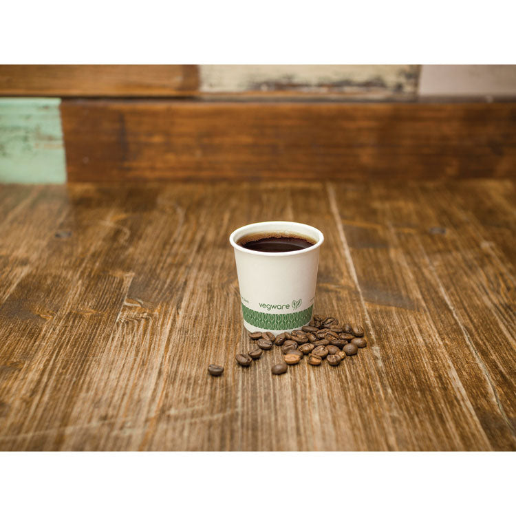 62-Series Compostable Hot Cups, 4 oz, Paper, White, 1,000/Carton