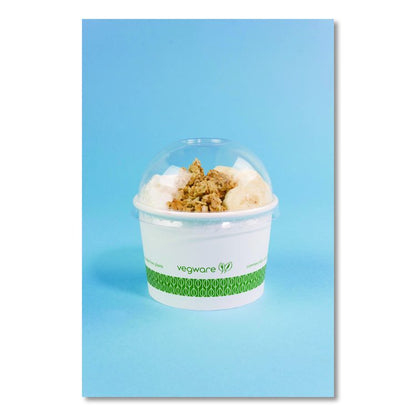 Soup Containers, 8 oz, 3.5" Diameter x 2.4" h, White/Green, Paper, 1,000/Carton