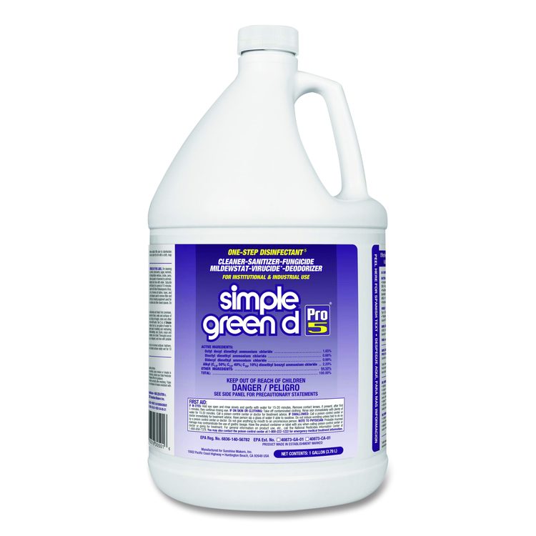 d Pro 5 Disinfectant, Unscented, 1 gal Bottle, 4/Carton