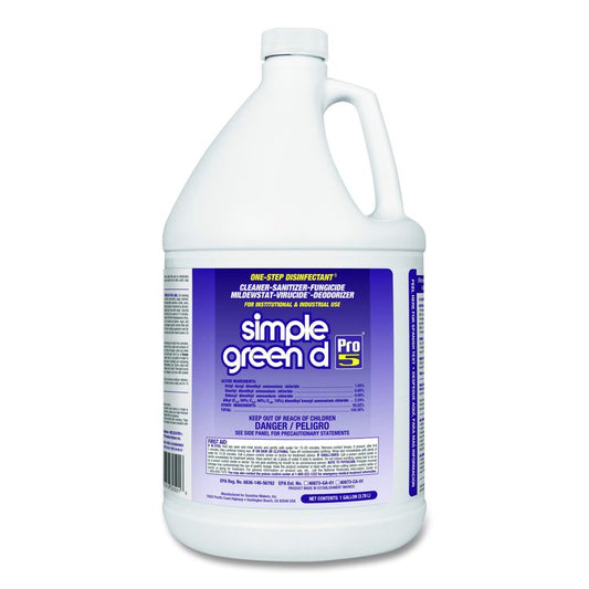 d Pro 5 Disinfectant, Unscented, 1 gal Bottle, 4/Carton