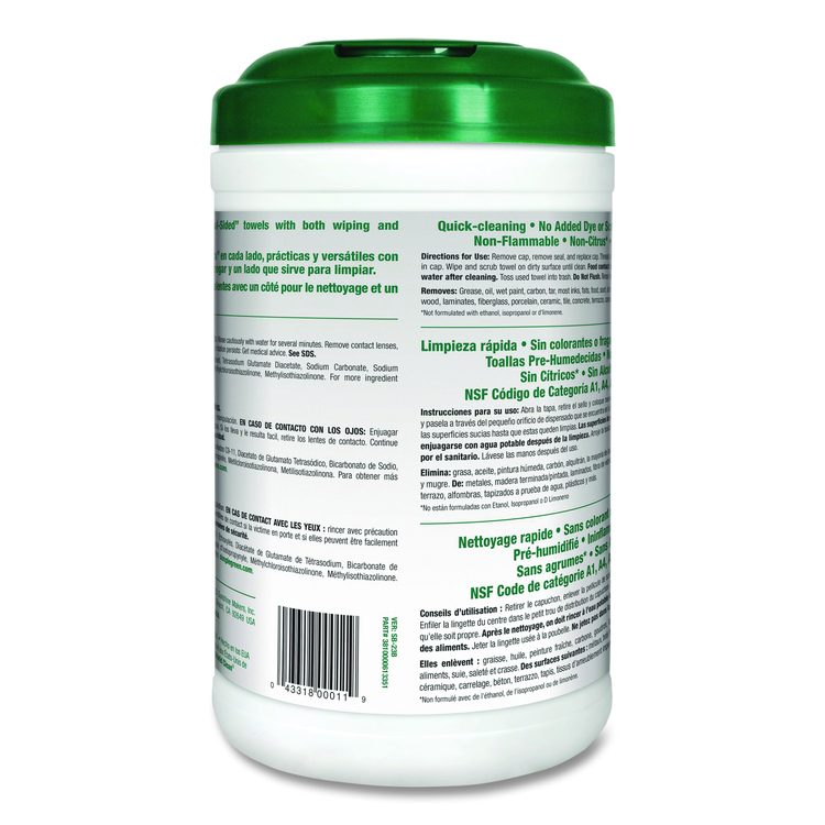 Safety Towels, 1-Ply, 10 x 12, White, Unscented, 75/Canister, 6 Canisters/Carton
