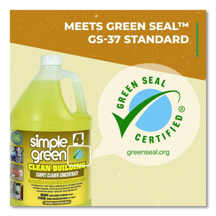 Clean Building Carpet Cleaner Concentrate, Unscented, 1gal Bottle