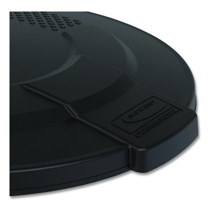 55-Gallon Utility Trash Can Lid, 28.25 x 26.75 x 3, Black