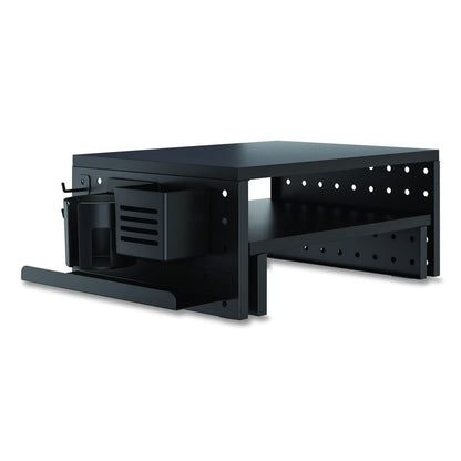 Pegboard Riser, For 32" Monitors, 15.9 x 11.8 x 7.3, Black, Supports 20 lbs