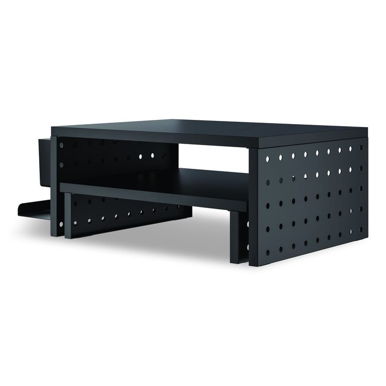 Pegboard Riser, For 32" Monitors, 15.9 x 11.8 x 7.3, Black, Supports 20 lbs