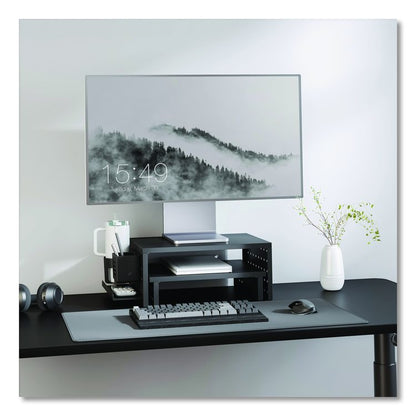 Pegboard Riser, For 32" Monitors, 15.9 x 11.8 x 7.3, Black, Supports 20 lbs