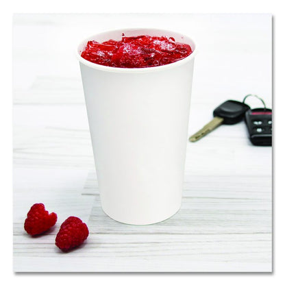 Double Sided Poly (DSP) Paper Cold Cups, 16 oz, White, 50 Cups/Sleeve, 20 Sleeves/Carton