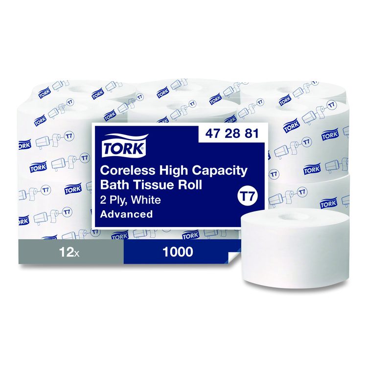 Advanced Coreless High Capacity Bath Tissue, 2-Ply, White, 1,000 Sheets/Roll, 12 Rolls/Carton