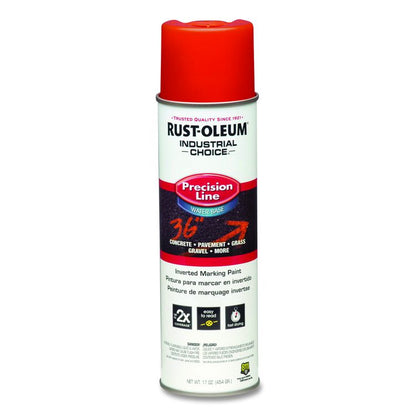 Industrial Choice Precision Line Marking Paint, Flat/Matte Orange, 20 oz Aerosol Can, 12/Carton