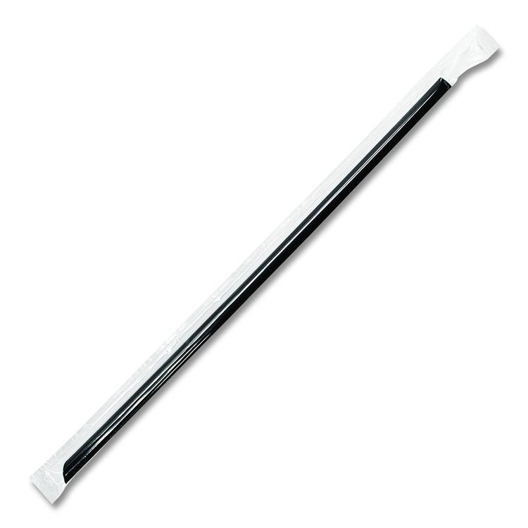 Jumbo Straws, 9", Plastic, Black, 2,000/Carton
