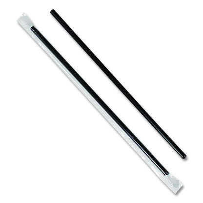 Jumbo Straws, 9", Plastic, Black, 2,000/Carton