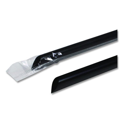 Jumbo Straws, 9", Plastic, Black, 2,000/Carton