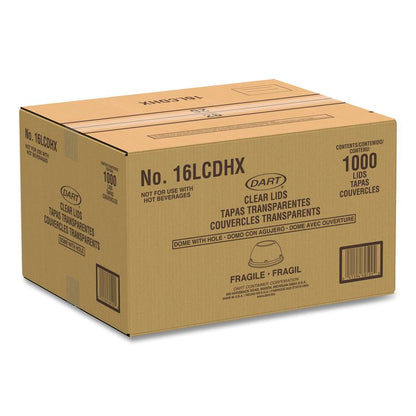 Dome-Top Sundae/Cold Cup Lids, Fits 12 oz to 24 oz Cold Cups, Plastic, Clear, 1,000/Carton