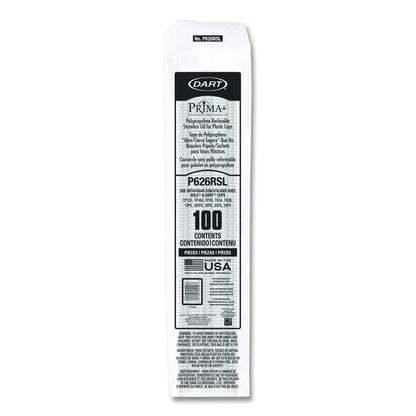 Prima Strawless Plastic Lids, Fits 12 oz to 26 oz Cold Cups, Clear, 100/Sleeve, 10 Sleeves/Carton