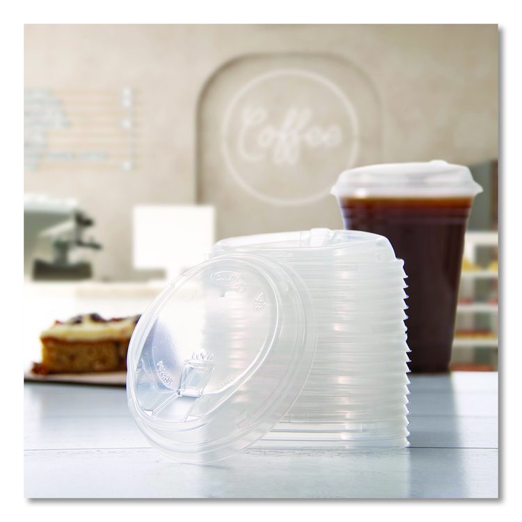 Prima Strawless Plastic Lids, Fits 12 oz to 26 oz Cold Cups, Clear, 100/Sleeve, 10 Sleeves/Carton