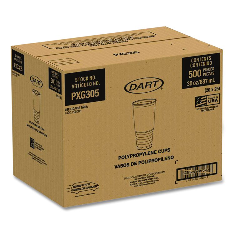 Conex ClearPro Plastic Cold Cups, 30 oz, Clear, 25/Bag, 20 Bags/Carton