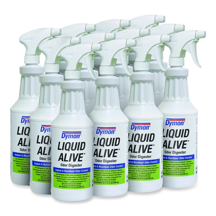 LIQUID ALIVE Odor Digester, 32 oz Bottle, 12/Carton