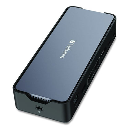 USB-C Pro Docking Station 15-in-1, Audio/DisplayPort/HDMI/Micro SD/RJ45/SD/USB-A/USB-C, Gray