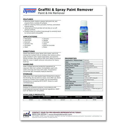 Graffiti/Paint Remover, Jelled Formula, 17.5 oz Aerosol Spray