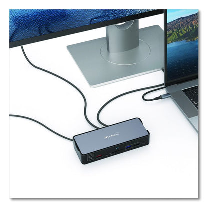 USB-C Pro Docking Station 15-in-1, Audio/DisplayPort/HDMI/Micro SD/RJ45/SD/USB-A/USB-C, Gray
