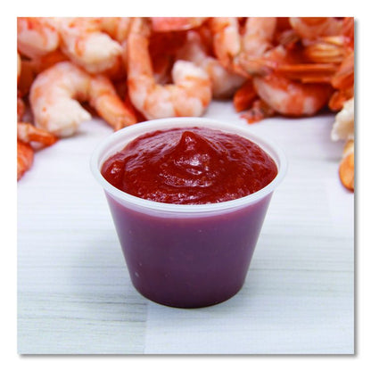 Portion Containers, 2.5 oz, Plastic, Translucent, 2,500/Carton