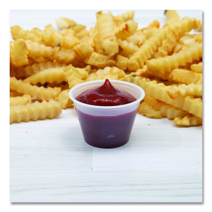 Portion Containers, 2.5 oz, Plastic, Translucent, 2,500/Carton